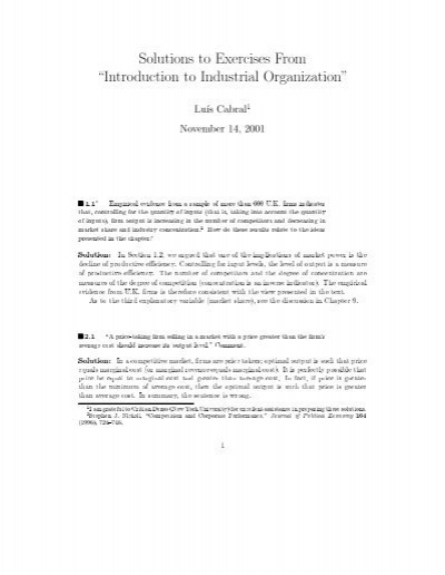Download Free Luis Cabral Introduction Industrial Organization Pdf